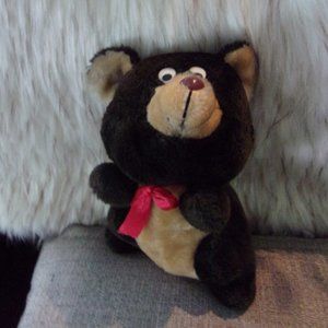 10" VINTAGE COBBIE CUDDLERS DARK BROWN TEDDY BEAR STUFFED ANIMAL PLUSH TOY 1980s